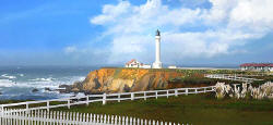 Painting - Point Arena Lighthouse - Mendocino CA