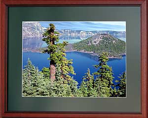 Mahogany Framed Crater Lake  picture