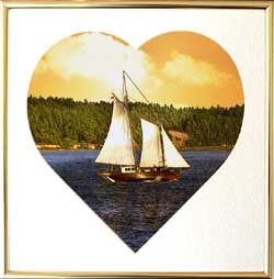 Sailboat in Puget Sound  Valentine Gift