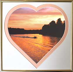 Willamette River Sunset Water Skiier Valentine gift