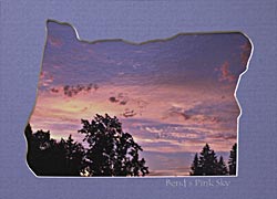 Oregon Map - sunset sky in Bend