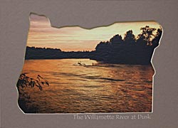 Oregon - Water Skiier sunset - Willametter River