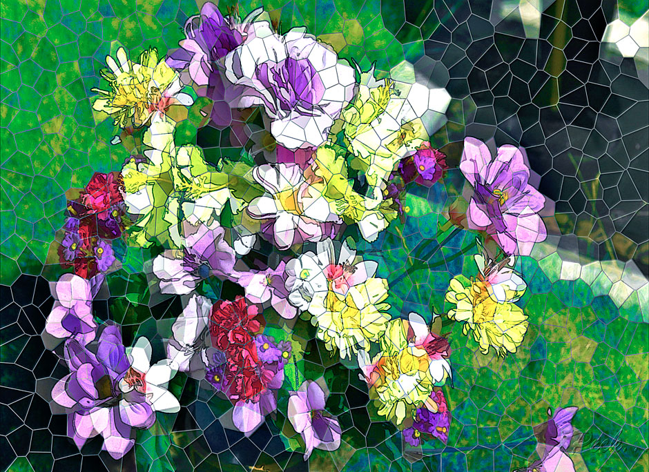 Buy this flower bouquet, stained glass picture