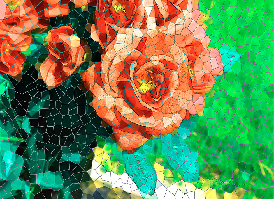 Buy this Stained Glass design - orange rose picture