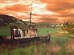 McCullough Bridge at Gold Beach-Painting