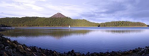 Mt Bachelor at Elk Lake panorama
