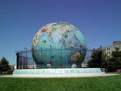 Giant Globe of icons around the world