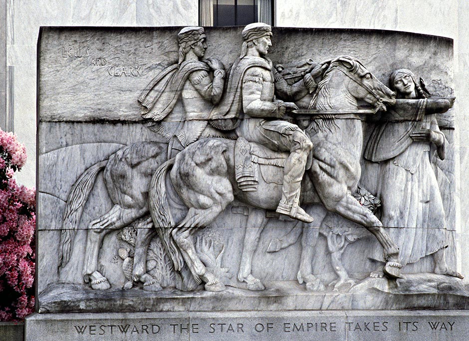 Lewis and Clark Marble Carving at Oregon's Capitol Mall in Salem