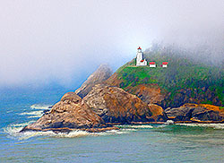 Heceta Head Lighthouse in the Fog between Florence & Yachats