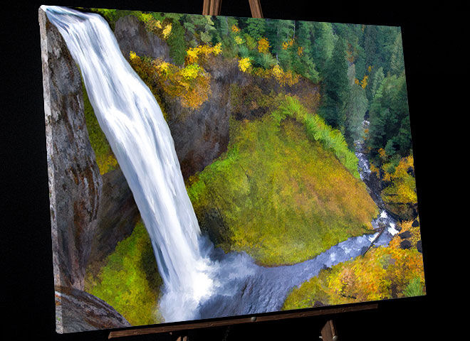 Autumn Painting of Salt Creek Falls (Oregon's 2nd highest) in the Willamette National Forest
