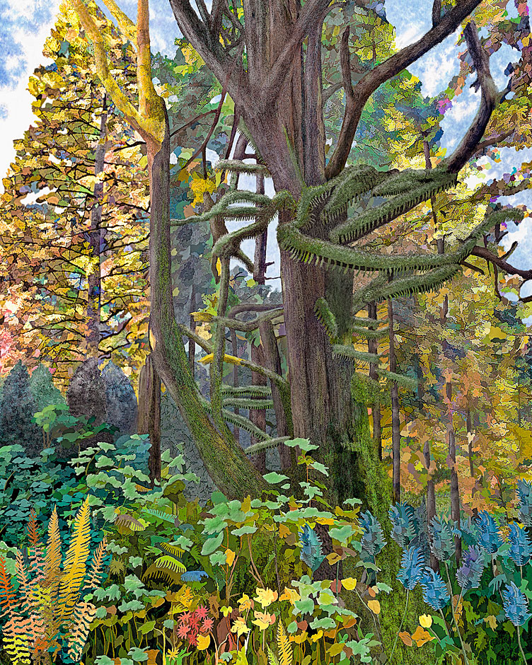 Buy this A Mossy Tree Painting in the Van Duzer Corridor in Oregon
