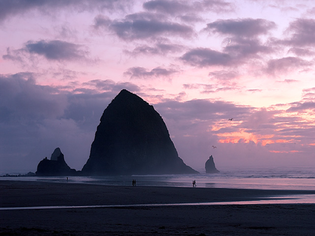 Oregon Coast photo, Haystack Rock, Cannon Beach, Sunset