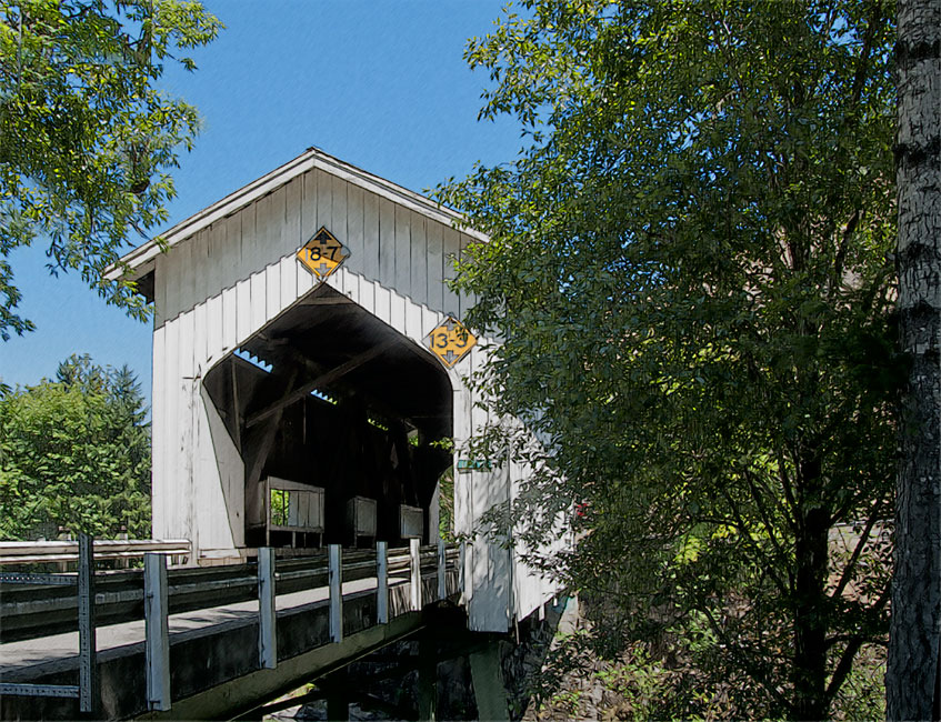 Cavitt Creek Covered Bridge Crosses Little River, Glide OR 43°14'38.8"N  123°01'19.2"W