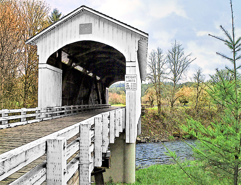 Earnest Bridge over Mohawk River-N ofSpringfield 44°12'04.6"N 122°50'10.5"W