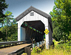 1291 Nelson Mountain Covered Bridge over Lake Creek, Eugene  44°06'15.6"N 123°40'25.1"W