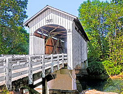 1282 Stewart Covered Bridge across Mosby Creek, Cottage Grove  43°45'57.5"N 122°59'38.9"W
