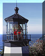 Cape Meares Lighthouse 38 foot tower...shortest... built 1890 on a 200 ft cliff