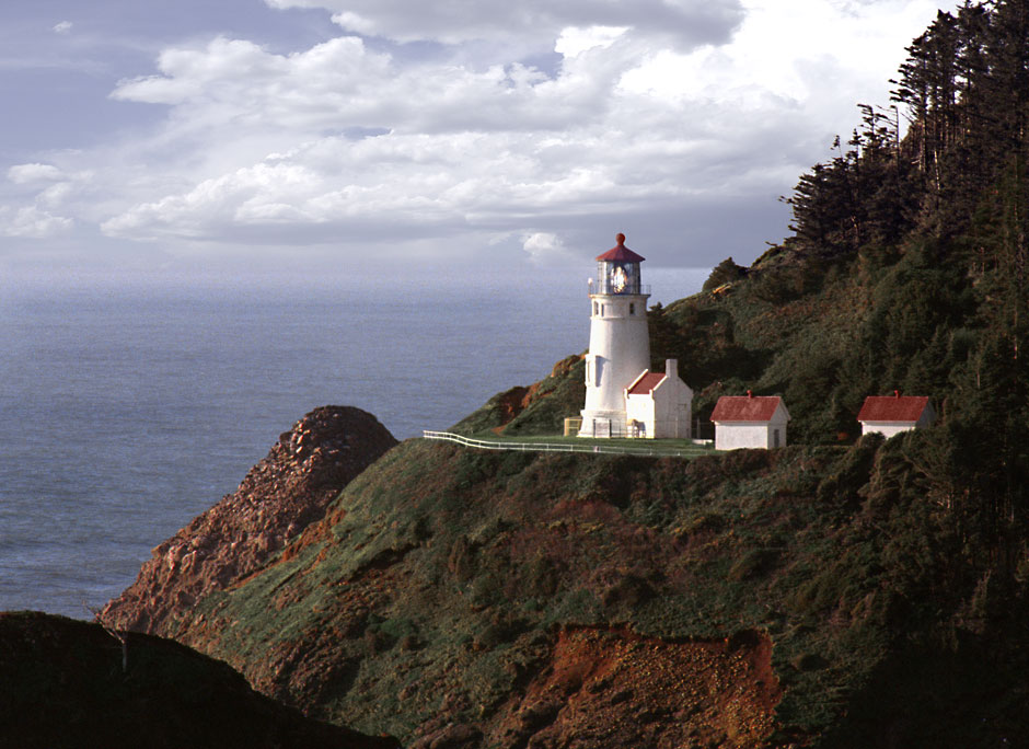 Heceta Head Lighthouse Sunny Oregon Pacific Coast Photo