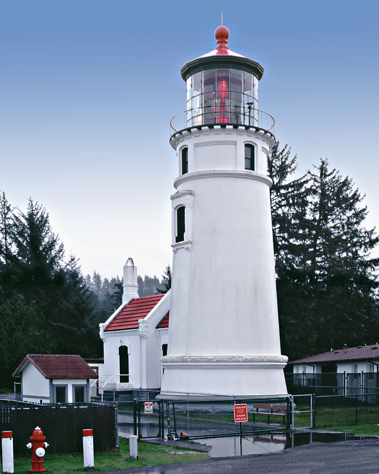 65 foot tower of Umpqua River Lighthouse ( built 1857 fell in river 1861)