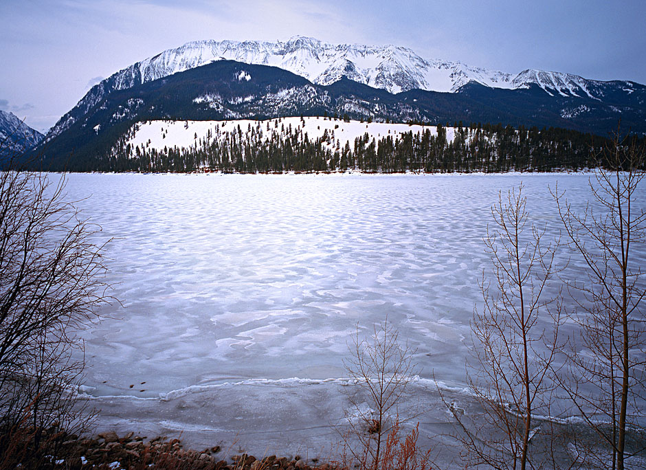 Buy this Crisp ice completely covers Wallowa Lake in winter picture