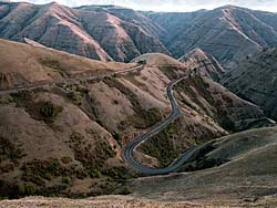 Paradise Valley; switchback roads on the Oregon-Washington border
