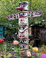 Artist totem pole in Pioneer Park - Fairbanks Alaska