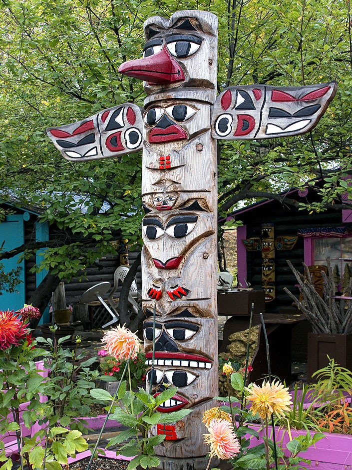 Buy this Artist totem pole in Pioneer Park - Fairbanks Alaska picture