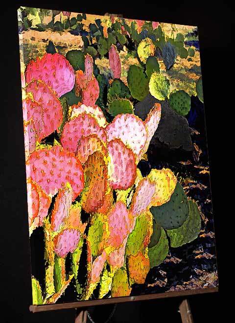 Red Prickly Pear Cactus - Arizona Painting
