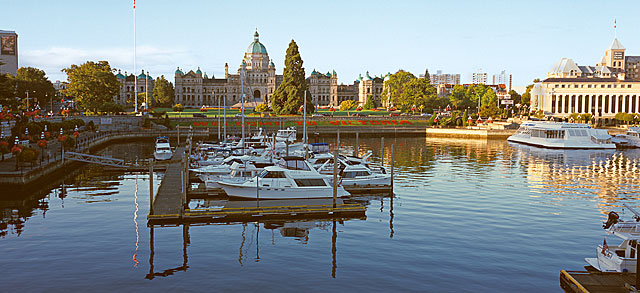 Panorama - Victoria BC - The Inner Harbor & the Parliament Building