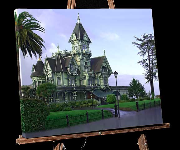 California North Coast Painting; Ferndale Victorian Building sold as framed photo or gallery wrap canvas