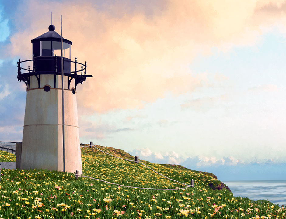 Montara Lighthouse and Wildflowers - now a hostel