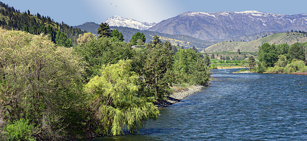 Buy this Wenatchee River Valley leads to the mountains of the Central Cascades picture