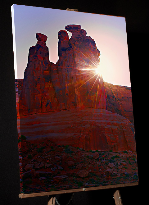 Landscape Art - Arches Sunburst Arches NP-Moab UT - photo to painting 