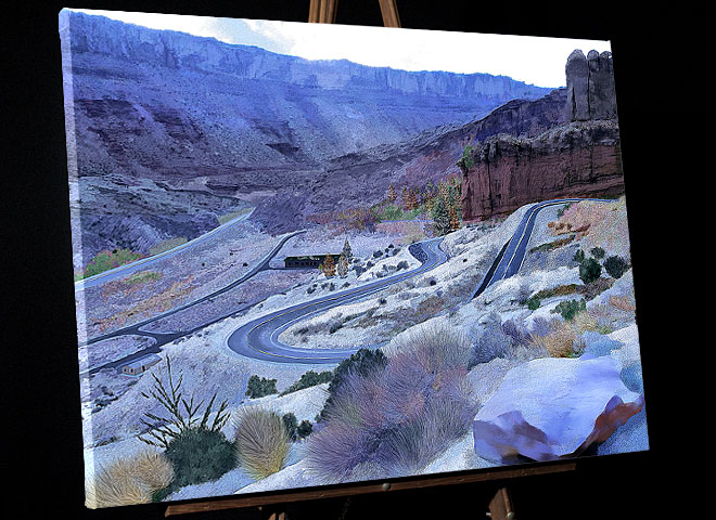 Landscape Art - Roads near Kachine in Natural Bridges National Monument - photo to painting 