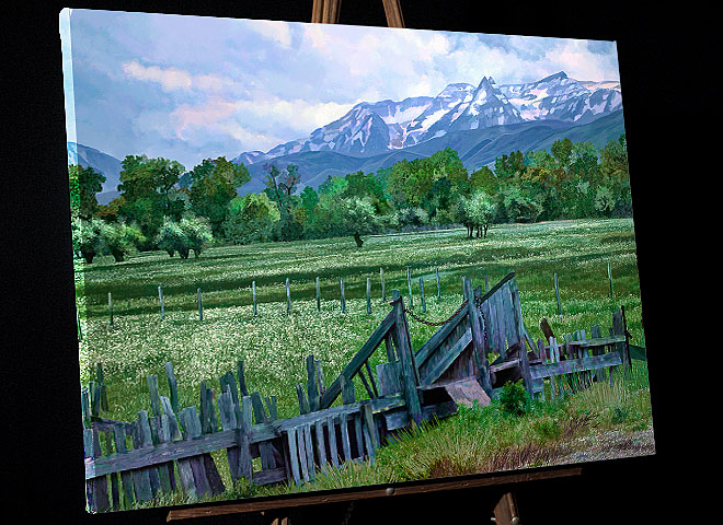 Landscape Art Painting - Cattle Shute in Wasatch Mountains -Heber Valley Utah photo to painting 