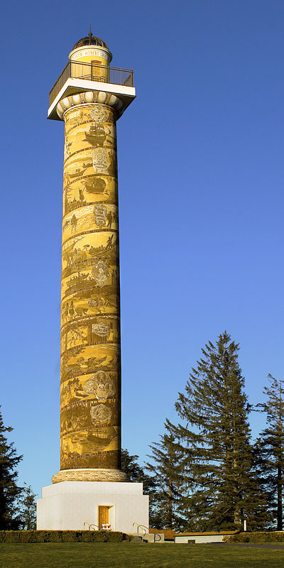 Large Oregon Vertical Pan - Historic Astor Column 