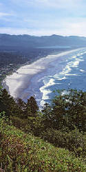 Neahkanie Mountain View; Vertical Panorama of Pacific Ocean