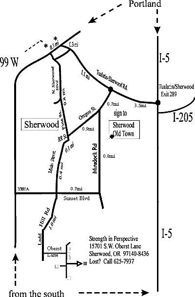 Sherwood Oregon map to Strength in Perspective Studio